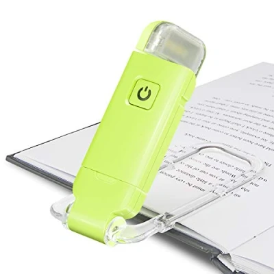 Image de HONWELL Lampe de Lecture pour Livre Liseuse Rechargeable USB 3 Réglages Luminosité la Protection des yeux, Flexible Pince Lire au Lit Lit, eReaders,Voyage,Vert