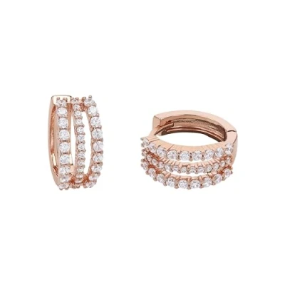 Image de Amor Boucles d&#039;oreilles pour femme en argent sterling 925, avec zircone synthétique, 2,7 cm, couleur rose, livrées dans une boîte cadeau, 9157587
