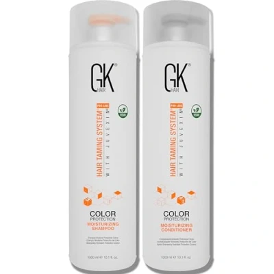 Image de GK HAIR Global Kératine Moisturizing Shampoo and Conditioner Duo (1000ml) for Cheveux colorés, secs, abîmés, bouclés, crépus sans paraben, sulfate pour unisex