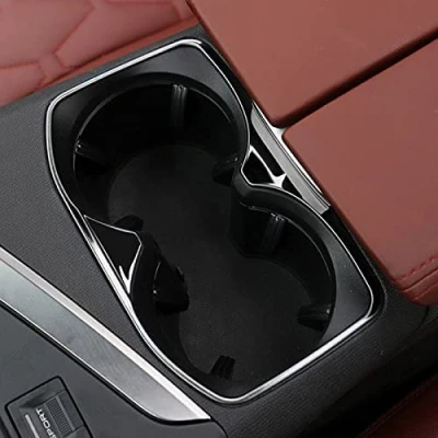 Image de pour 3008 GT / 5008 II 2017 2022 Garniture Intérieure Porte gobelet Support de Tasse d&#039;eau Avant Noir Acier Inoxydable Accessoire Auto