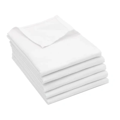 Image de ZOLLNER Lot de 5 torchons en Coton 50x70 cm Super absorbants et Robustes lavables jusqu&#039;à 60C Blanc qualité gastronomique certifiés Oeko Tex®