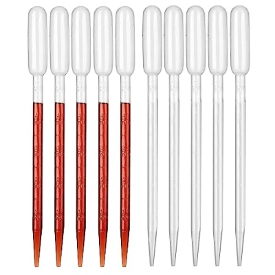 Image de Hyber&amp;Cara 5ml Pipette graduée en plastique compte gouttes jetables pour laboratoire, lot de 100