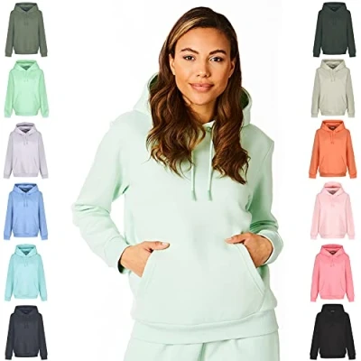 Image de Light &amp; Shade LSLSWT005 Haut Sweat shirt À Capuche Super Soft Touch Loungewear Pour Femmes, Jade Brumeuse, XS