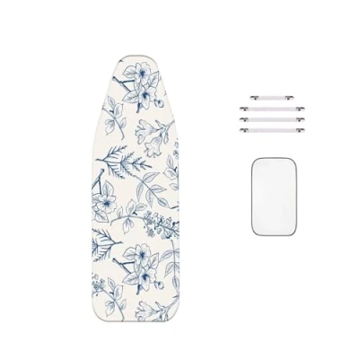 Image de WTAIS Extra Large Double Housse de Table à Repasser, XXL 160x60 cm, Super PénéTration La Vapeur, Couverture Planche Repasser avec Attaches Faciles Utiliser