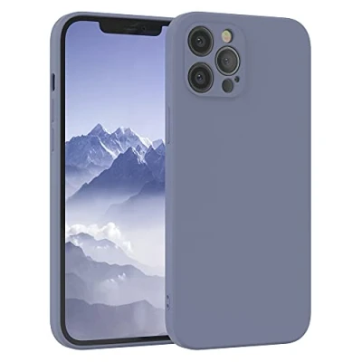 Image de EAZY CASE Coque de protection en silicone pour iPhone 12 Pro Max, bleu, souple, résistante aux chocs, avec l&#039;appareil photo, fine, TPU, antichoc, bleu glacier