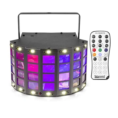 Image de BeamZ Derby Strobe avec DMX Jeu de Lumière, Effet LED 2 en 1, Effets Stroboscopiques, Fonction Master/Slave, Modes Gestion Audio, Idéale pour l&#039;Animation et Ambiancer vos Soirées Entre Amis