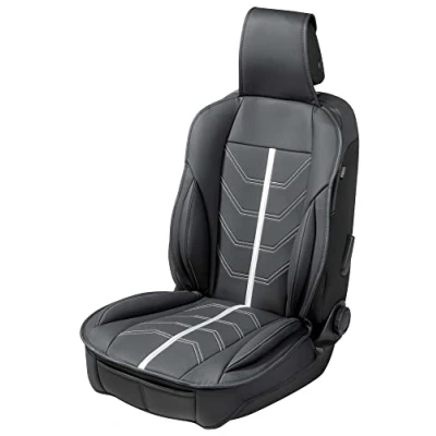 Image de WALSER housse de siège voiture, universel et coussin protection noir argent Kimi, compatible avec 95% automóviles (Voiture/Berline/SUV/Camionnette/Fourgon)