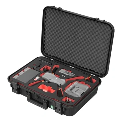 Image de TOMcase Mallette pour Drone Ready to Fly DJI Air 3 More Combo, télécommande Standard ou RC 2, Chargement de la Batterie dans l&#039;insert, étui Protection ECO étanche Made in Germany