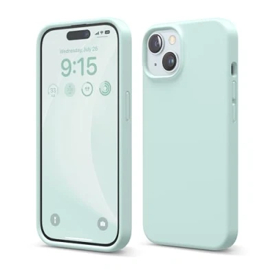 Image de elago Coque en Silicone Liquide Compatible avec iPhone 15, de qualité supérieure, Protection intégrale [Structure à 4 Couches Anti Choc], Doublure Microfibre Douce Rayures