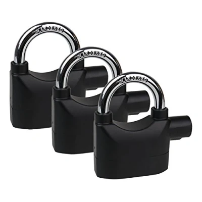 Image de HMF 3503 02 3 x Cadenas Alarme, fonction d&#039;alarme, 110 dB, 9,8 7,1 3,35 cm, noir