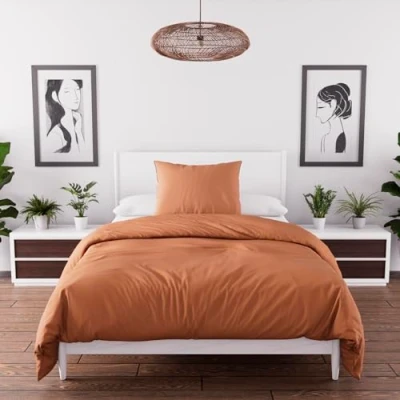 Image de Intemporel Parure de Couette en Microfibre lavée 140x200 cm Boheme Terra, par Soleil d&#039;Ocre