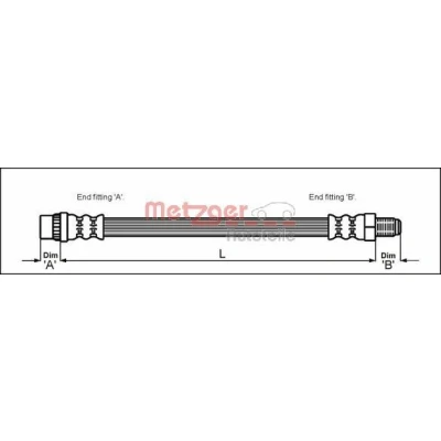 Image de METZGER 4111146 Flexible De Frein 457 M10 x 1 CITROËN: Xsara Picasso, Berlingo / First I, 5 portes