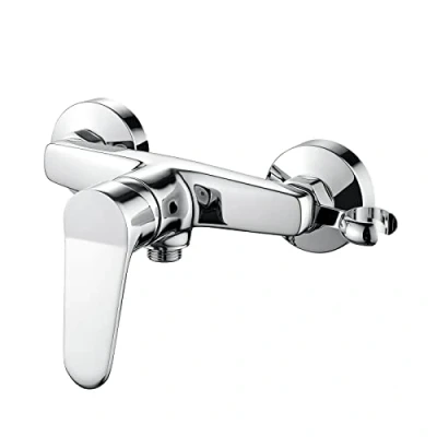 Image de Ibergrif M12059 1 Mitigeur monocommande Douche, Robinet Douche Universel Filetage G1/2, de Mural avec Support Laiton, Chromé