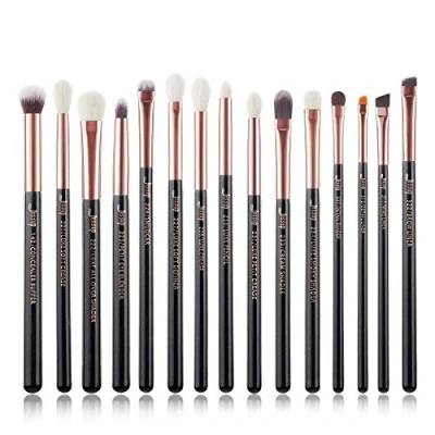 Image de Jessup ensemble de pinceaux maquillage professionnels or Rose/noir kit d&#039;outils Eye Liner Shader cheveux naturels synthétiques