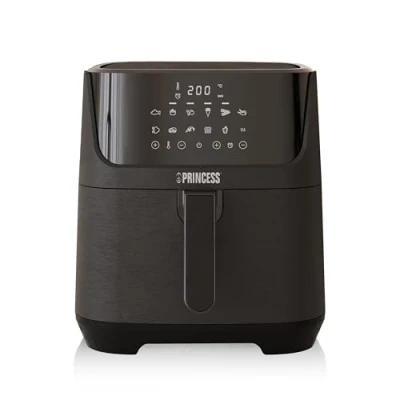 Image de Princess Friteuse à Air Digitale 6,5 L Avec séparateur amovible Jusqu&#039;à 60 pour cent de consommation d&#039;énergie en moins Écran tactile numérique 12 programmes Sans huile Noir 182061