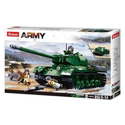 Image de Sluban Blocs de Serrage WWII Char Lourd (kit 2 en 1) (845 pièces)