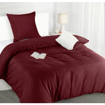 Image de Utopia Bedding Ensembles de Housse Couette 1 Personne 135x200 cm en Microfibre brossée Douce avec Taie d&#039;oreiller 80x80 (Bordeaux) Parure lit
