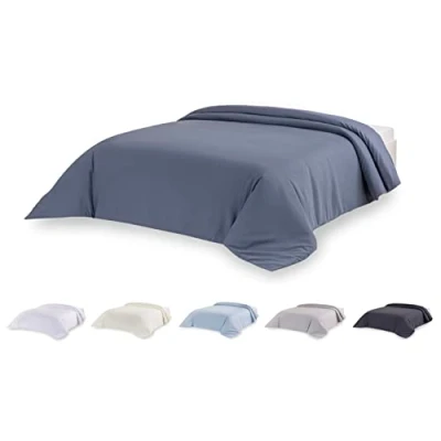 Image de Todocama Housse de Couette en Microfibre au Toucher Extra Doux (Bleu Gris, lit 135/140/150 220 x cm).