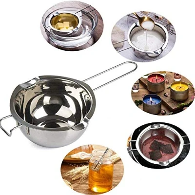 Image de NC 400 ML 304 Bol à Fondre en Acier Inoxydable pour Beurre, marmite au Bain Marie de qualité supérieure Chocolat, Fromage, Sucre, Caramel