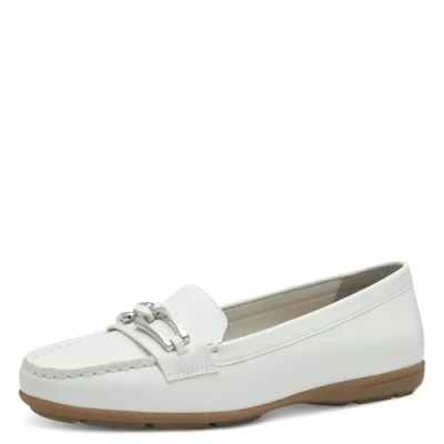 Image de Jana Femme 8 24676 42 Mocassin, Blanc/argenté, 39 EU