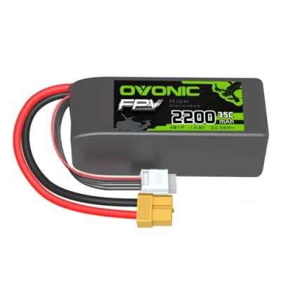 Image de OVONIC Lipo Batterie 4s 2200mAh 35C 14.8V Pack Court avec Deans pour RC Voiture Bateau Camion Heli Avion Quadcopter Multi Moteur Hélicoptère DIY Hobby