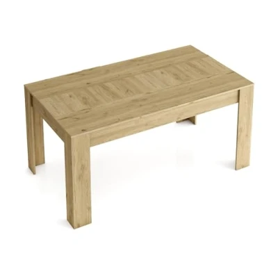 Image de Skraut Home Table modèle Kai, Salle a Manger de 140cm Extensible 200cm, Couleur Naturale Mat, Mesures: 90.4 Largeur x 140.4/200.4 Longueur 76.1 Hauteur