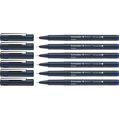 Image de Schneider Pictus Lot de 6 feutres fins Bleu Épaisseur trait 0,2 mm