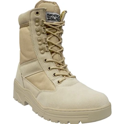 Image de Savage Island Bottes Légères en Cuir Daim Brun Beige sable Taille 45 EU