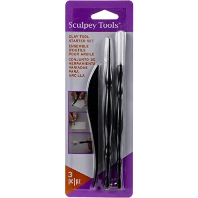 Image de Artemio Set de 3 Outils Modelage Pâte et Argile Basics, Plastique, Noir, 8,3 x 1 23,7 cm POASCTV01