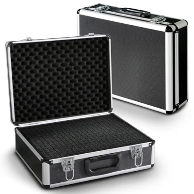 Image de Peak Tech P 7305 Mallette Robuste Universelle en Aluminium pour Instruments de Mesure, Compartiment à Outils, Rembourrage Mousse, Verrouillable, Anti Poussière, L 405 x 330 150 mm