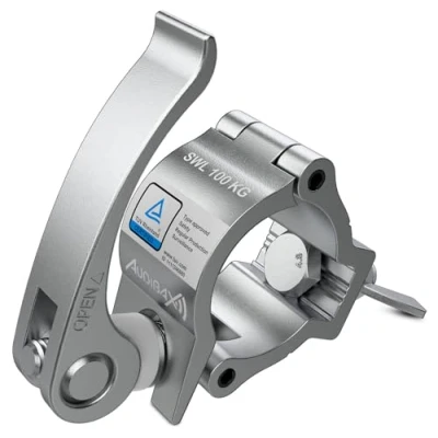 Image de Audibax ACP 4851100S Clamp de Fixation d&#039;un Diamètre 48 à 51 mm Crochet avec Une Charge Maximale 100 kg Pince pour Éclairage Scène Tête Mobile