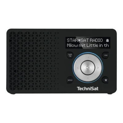 Image de TechniSat DIGITRADIO 1 Radio Dab+ Portable avec Batterie (Dab, FM, Haut parleurs, Prise Casque, Mémoire de favoris, Ecran OLED, Petit, Watt RMS) Noir/Argent