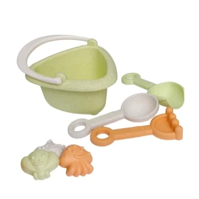 Image de alldoro 60175 Mon Premier Jouet de Sable Mini 7 PIÈCES. Mélange Paille blé en Plastique, Set coloré pour Enfants à partir 18 Mois avec Seau