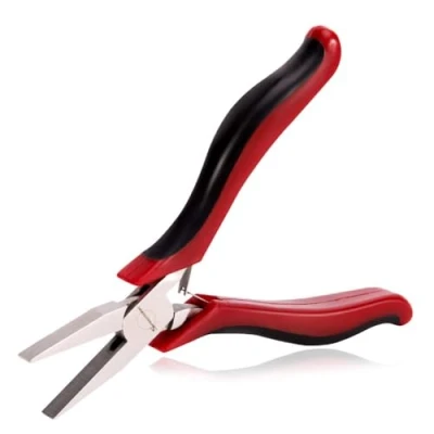 Image de SPEEDWOX Pince à Nez plat avec micro chaîne 4.5&quot; bec de canard Pinces fines mâchoires lisses Aiguille Mini précision Outil fabrication bijoux ressort Perles en acier chrome vanadium