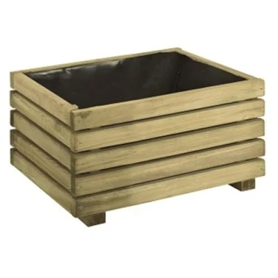 Image de Jardipolys bac à Fleurs Rectangle en Bois KÜB 40 x 25 26,5 cm 17L Pot de rectangulaire Petite jardinière Planches Clair décoration Jardin, terrasse, Balcon