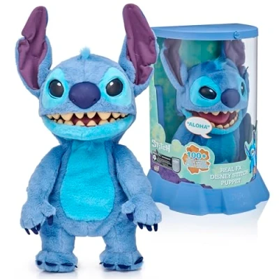 Image de WOW! Stuff: RealFX Peluche Disney Stitch de Lilo &amp; animatronique 45,7 cm, plus 100 combinaisons d&#039;action et son, aspect réaliste, à partir 6 ans