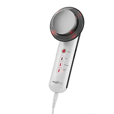 Image de MAXXMEE Appareil de massage anti cellulite Avec technologie EMS, infrarouge et sonique Relaxation raffermissement grâce aux différentes fonctions 4 électrodes [blanc/gris]