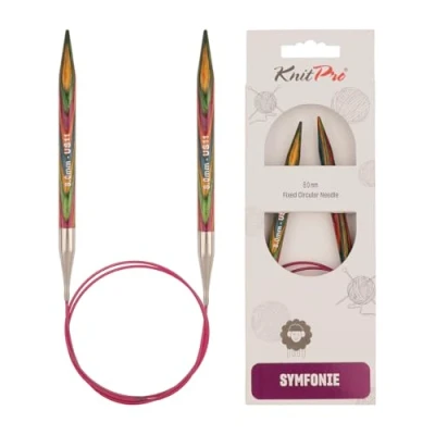 Image de KnitPro 150 cm x 8 mm Symfonie Aiguilles à Tricoter circulaires Fixes Multicolore