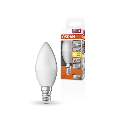 Image de OSRAM Superstar + Classic B 40 FR LED lampe, base E14, Mini Tens Shape, 4,9W, 470LM, 2700k, lumière blanche chaude, charge des yeux inférieure