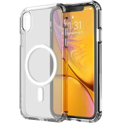 Image de INF Coque pour iPhone XR, étui de téléphone Portable en Acrylique Chargeur MagSafe, Transparent/Blanc