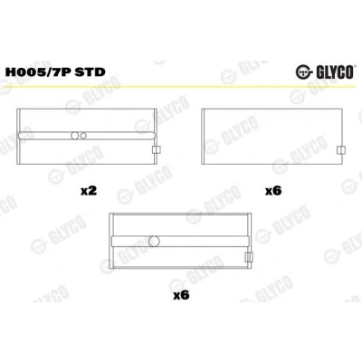 Image de GLYCO H005/7P STD Coussinet de vilebrequin DAF: CF 85