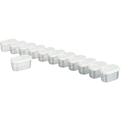 Image de MiraHome Lot de 12 boîtes à épices verseuses Conservation qualité autrichienne (Blanches, 0,14 l)