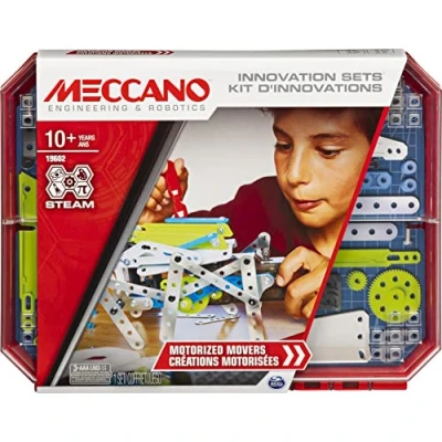 Image de MECCANO KIT D’INVENTIONS MOTEUR Coffret Créations Motorisées Avec Moteur, 2 Outils et 1 Perforatrice Maker Tool Jeu de Construction 6047099 Jouet Enfant 10 Ans +