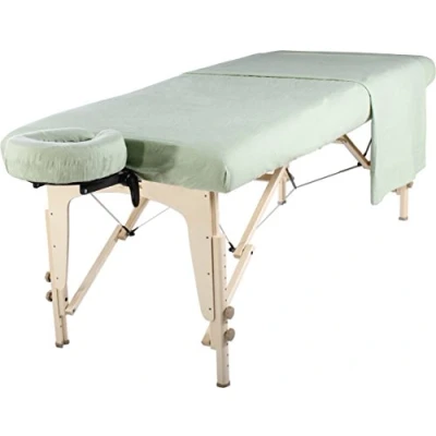 Image de Master Massage Chaise longue en flanelle 3 1 Couverture plate Housse de coussin Vert lys