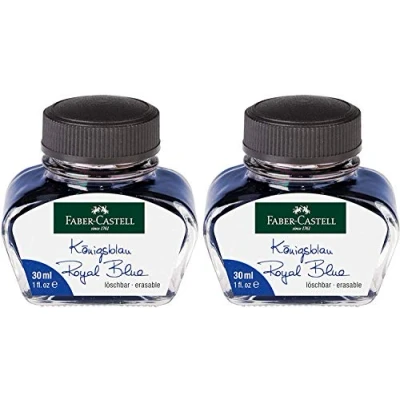 Image de Faber Castell 149839 Lot de 2 verres à encre effaçables, 30 ml, bleu roi (bleu roi, verre ml