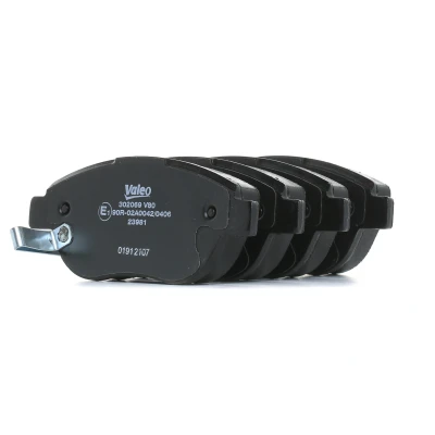Image de VALEO 302069 Jeu de plaquettes frein FIRST Essieu avant contact signal d&#039;usure inclus avec tôle anti bruit OPEL: Corsa D 3/5 portes