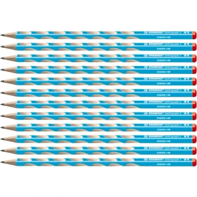 Image de Crayon graphite ergonomique STABILO EASYgraph S Lot x 12 crayons papier HB bleu droitier