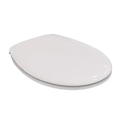 Image de Porcher Abattant WC Simple E131601 Charnières plastique Blanc Résistant Thermodur Fixation par le dessous incluses Modèle authentique