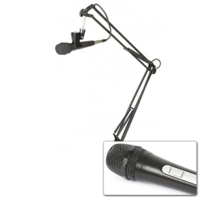 Image de Fenton Kit DM110 Microphone Dynamique Professionnel avec Câble 3 Mètres, Pied de Table Inclus, Idéal pour Studio, Conférences, Présentations