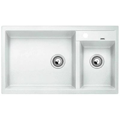Image de Évier BLANCO Blancometra 9 Blanc Granit 1 bac Manuel Rectangulaire A encastrer Réversible